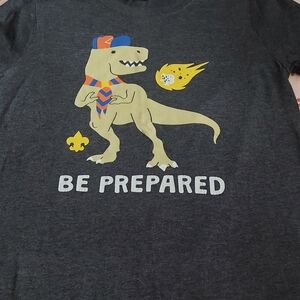Be Prepared Dinosaur Graphic T-Shirt in Dark Gray